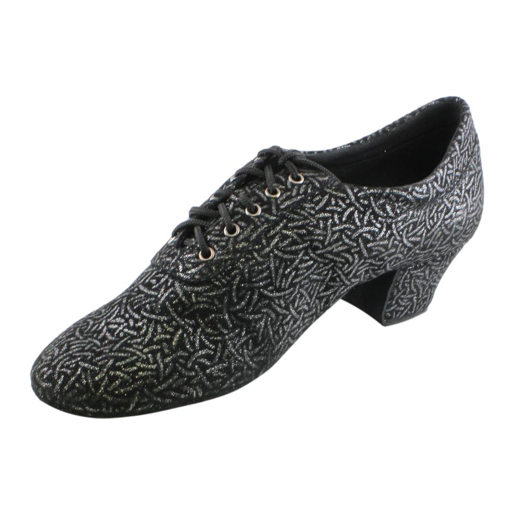 Practice Dance Shoes, 1205 Flexi, Black with Silver Lines