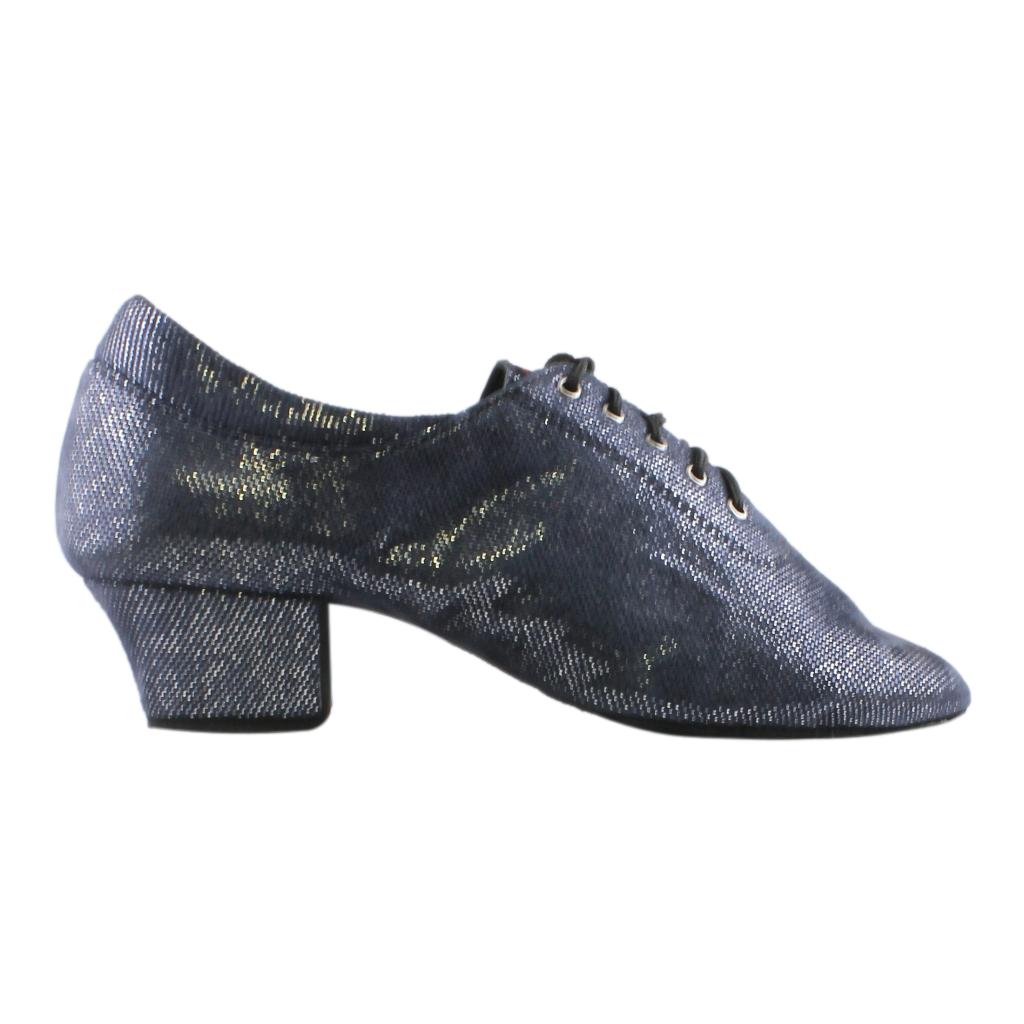 1205 Flexi, Black Shevro with Navy Blue Dots, Practice Dance Shoes