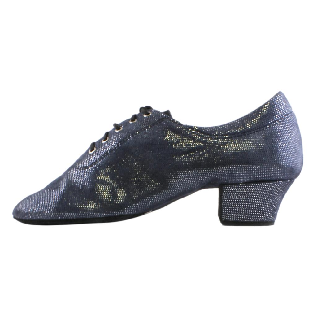 1205 Flexi, Black Shevro with Navy Blue Dots, Practice Dance Shoes