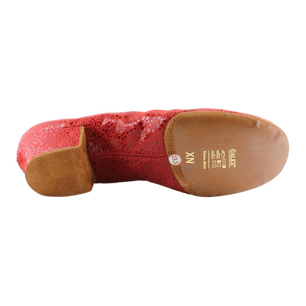 Galex 1205 Flexi, Shinny Red Drops, Leather, Practice Dance Shoes