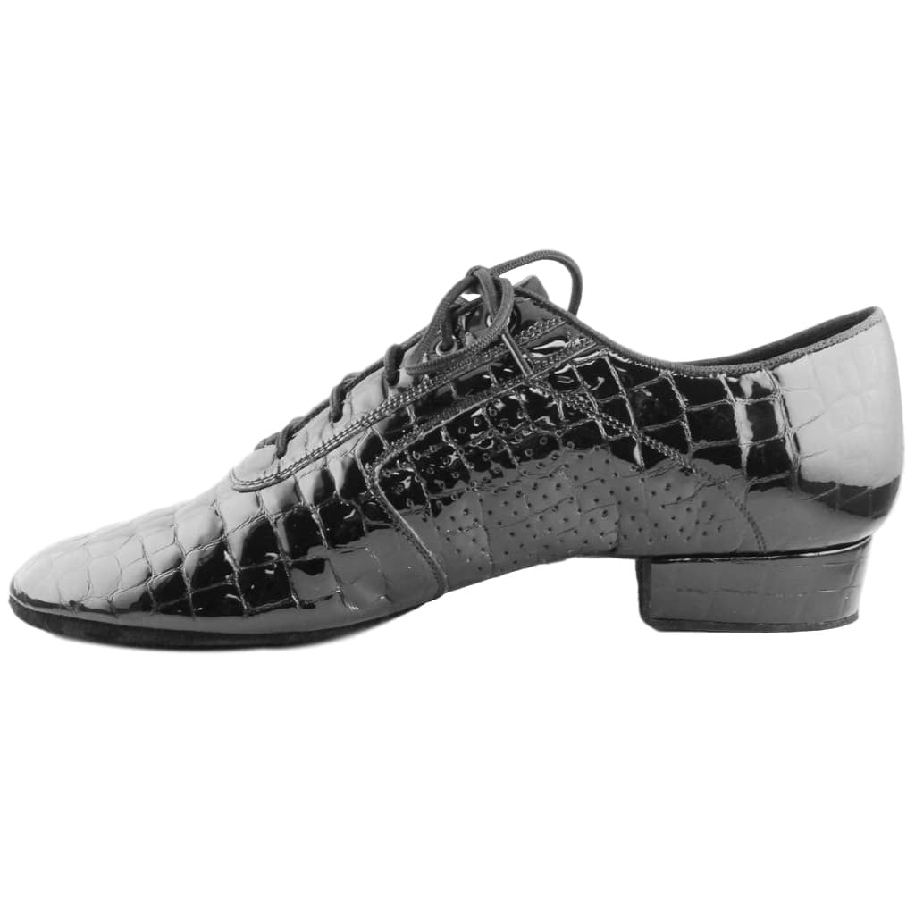 Galex Smooth Dance Shoes for Men, Model 1109 Oxford Flexi M, Crocodile Patent Leather