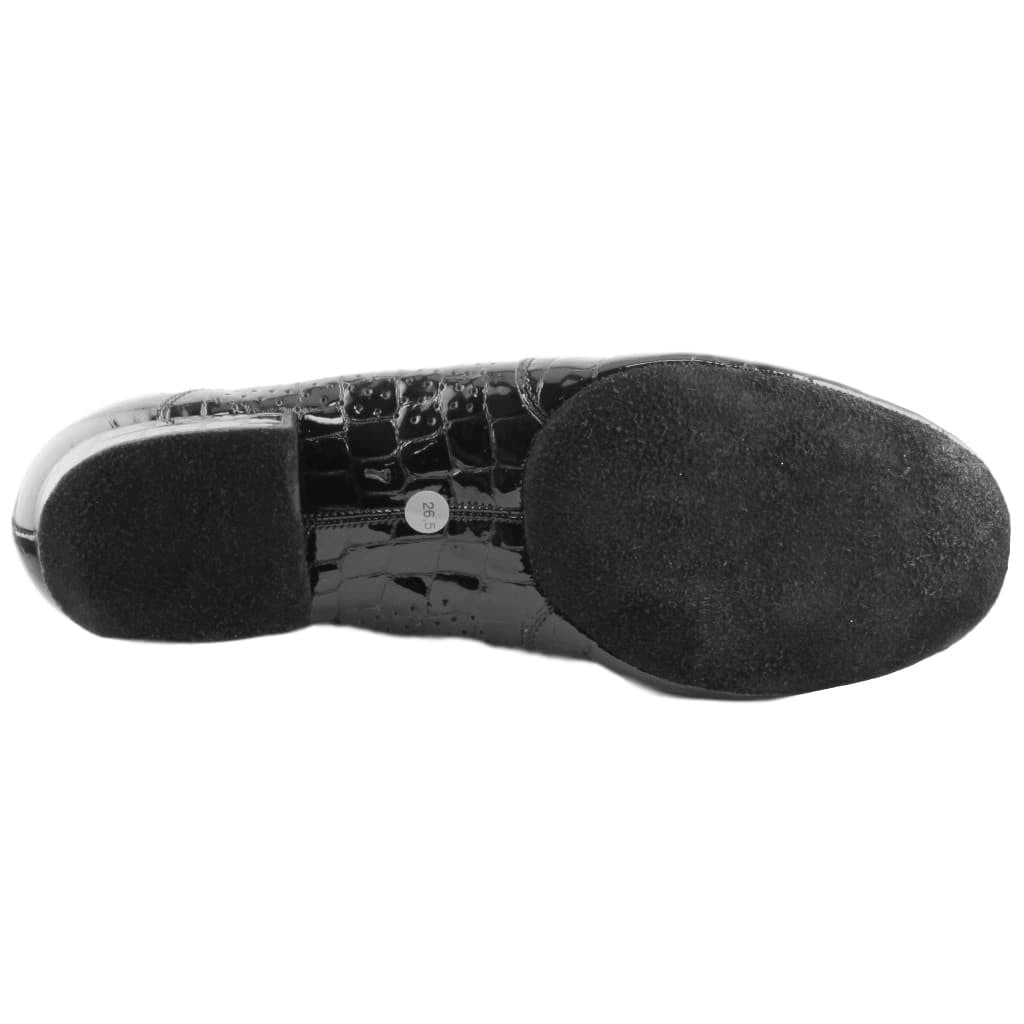 Galex Smooth Dance Shoes for Men, Model 1109 Oxford Flexi M, Crocodile Patent Leather