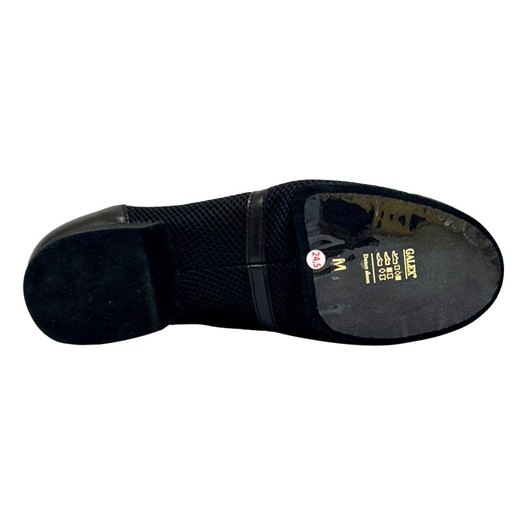 Galex Michelle, Heel 2cm, Black Sole, Black Mesh & Leather, Practice Dance Shoes
