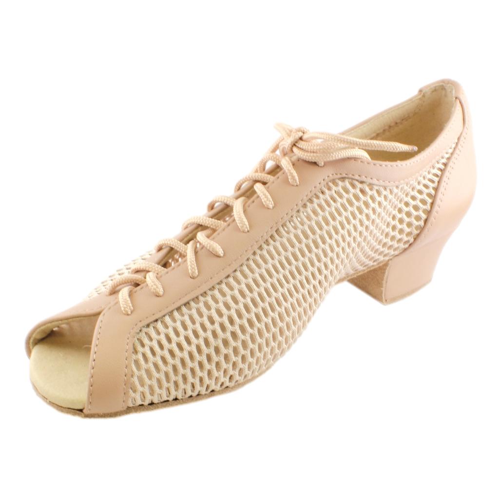 Galex Raspiro, Beige Mesh and Leather, Practice Dance Shoes