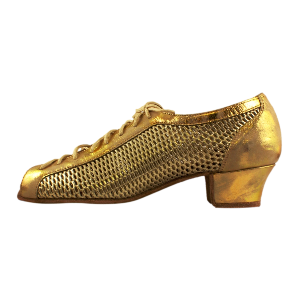 Galex Raspiro, Marble Gold Mesh & Leather, Practice Dance Shoes