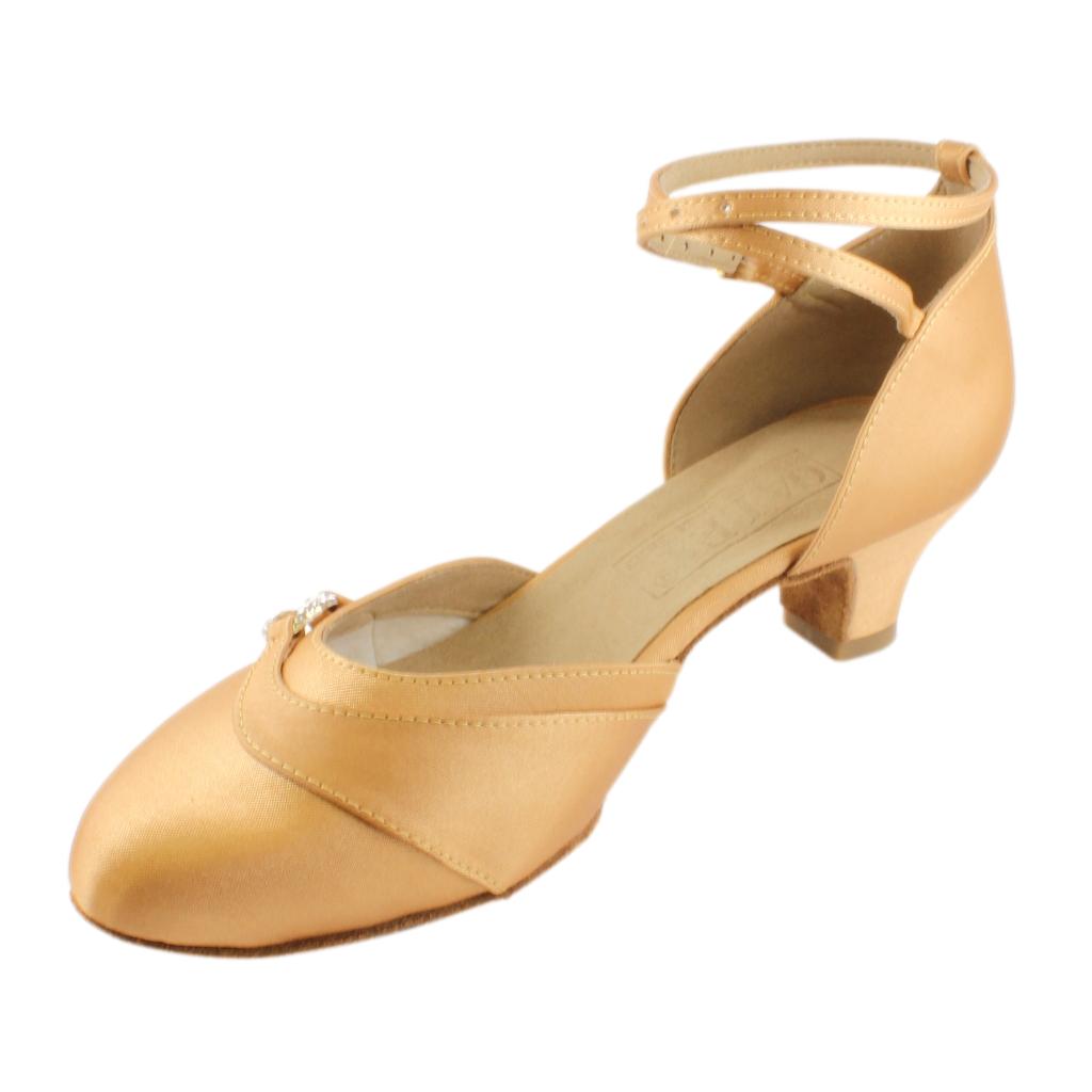 Galex 6679 Sofia, Cuban Heel, Tan, Women's Smooth Dance Shoes