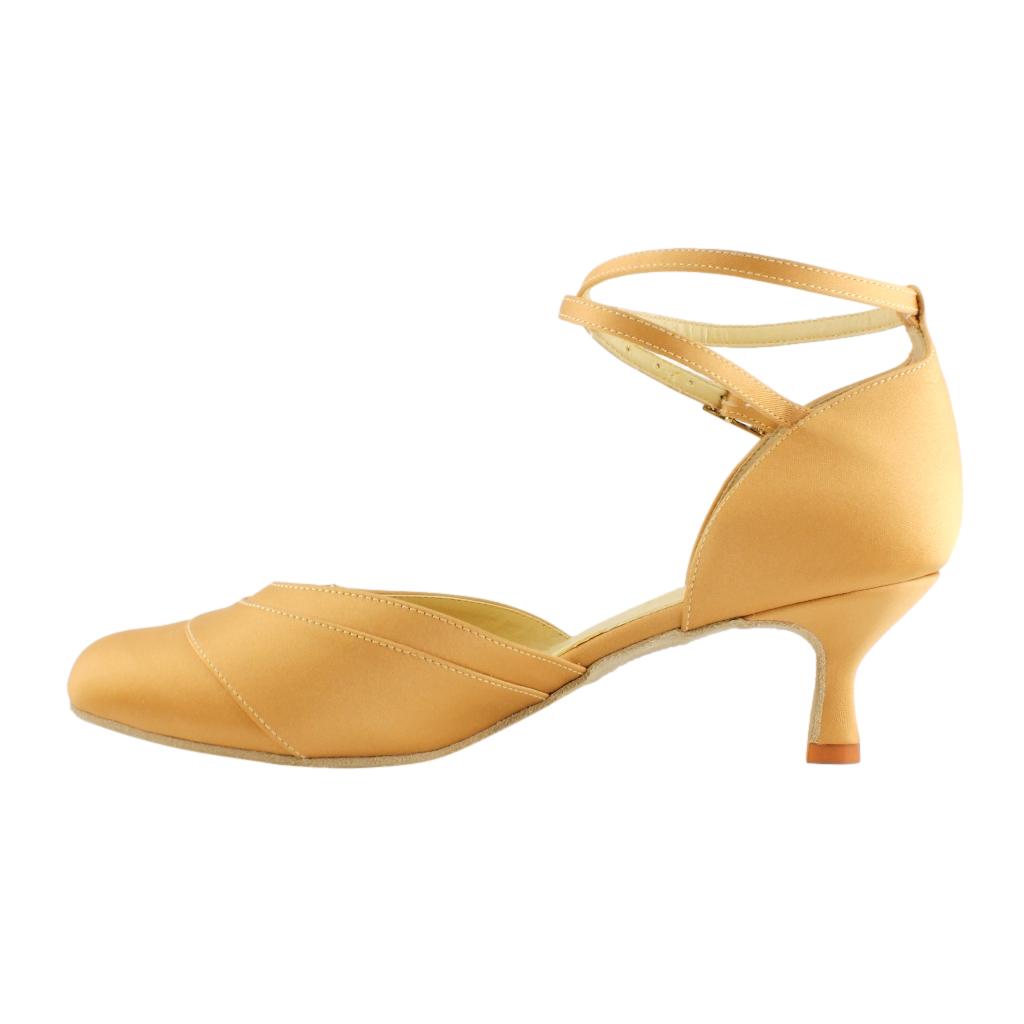Galex 6679 Sofia, Heel 5cm Flare Slim, Tan, Women's Smooth Dance Shoes