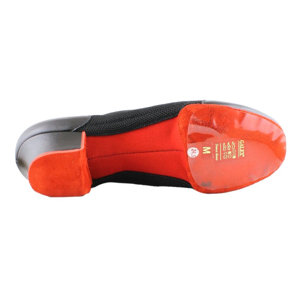 Galex 4000 Vento, Black Leather & Mesh, Red Sole, Practice Dance Shoes