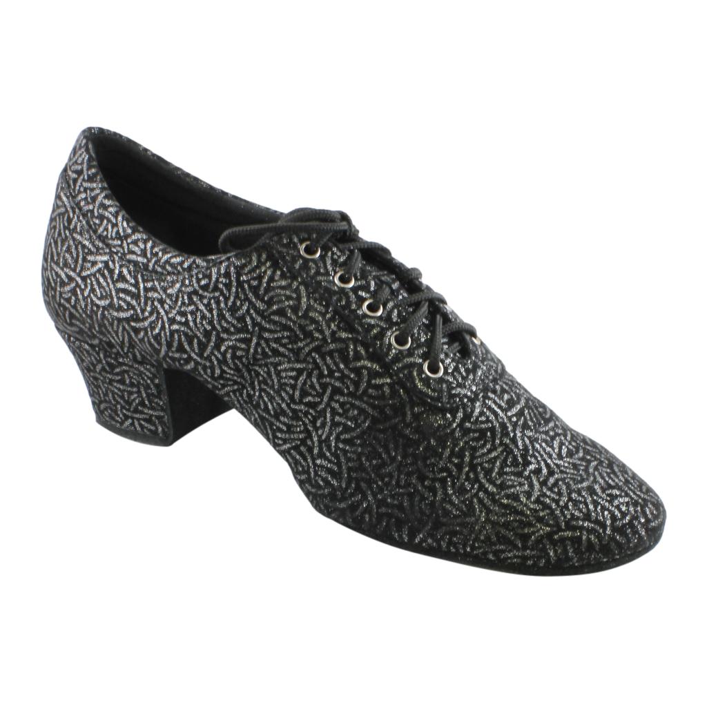 Galex 1205 Flexi, Black with Silver Lines, Practice Dance Shoes