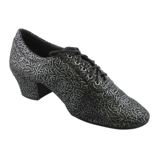 Galex 1205 Flexi, Black with Silver Lines, Practice Dance Shoes