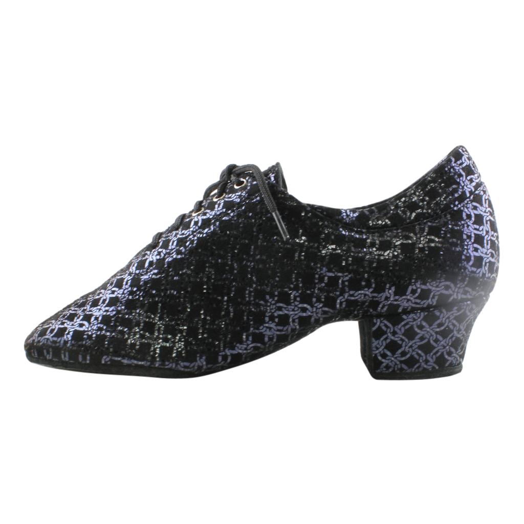 Galex 1205 Flexi, Blue Chains, Shevro Black, Practice Dance Shoes