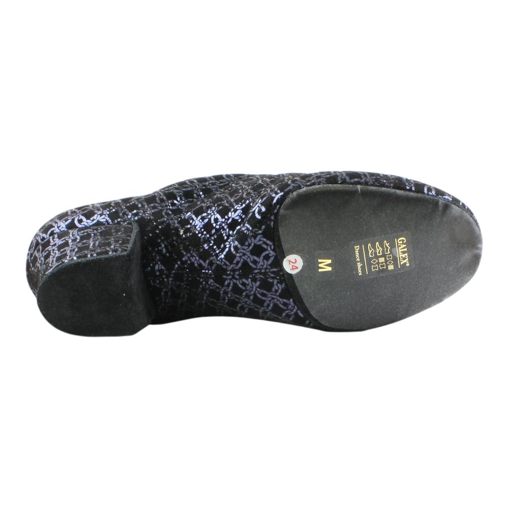 Galex 1205 Flexi, Blue Chains, Shevro Black, Practice Dance Shoes
