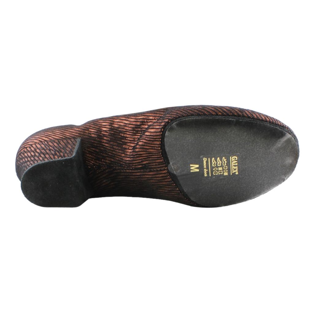 Galex 1205 Flexi, Leather, Black with Bronze, Practice Dance Shoes