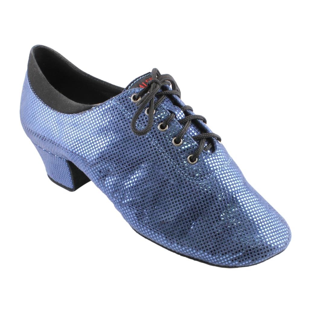 Galex 1205 Flexi, Shevro with Blue Yonder Large Dots, Practice Dance Shoes
