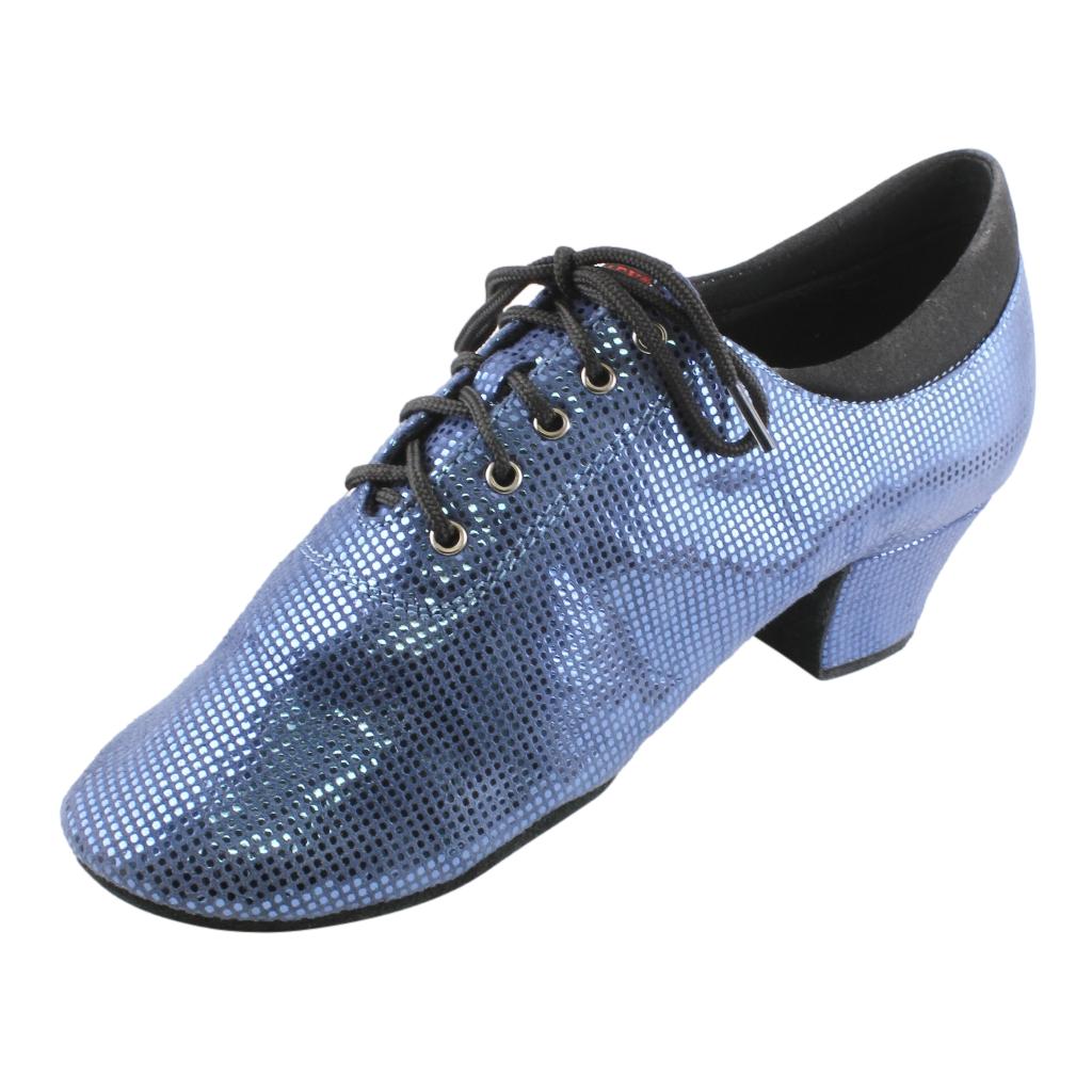 Galex 1205 Flexi, Shevro with Blue Yonder Large Dots, Practice Dance Shoes