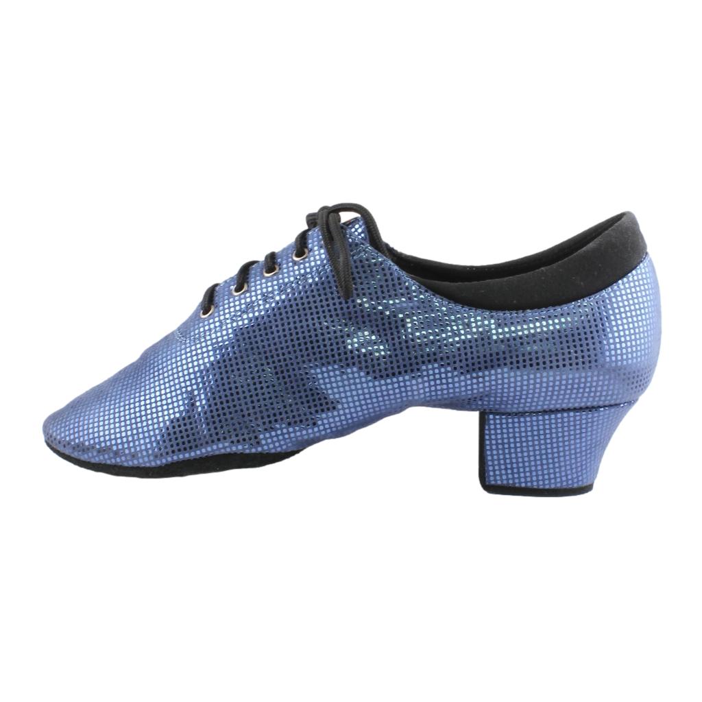 Galex 1205 Flexi, Shevro with Blue Yonder Large Dots, Practice Dance Shoes