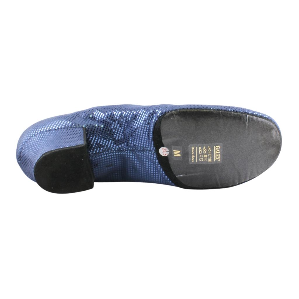 Galex 1205 Flexi, Shevro with Blue Yonder Large Dots, Practice Dance Shoes