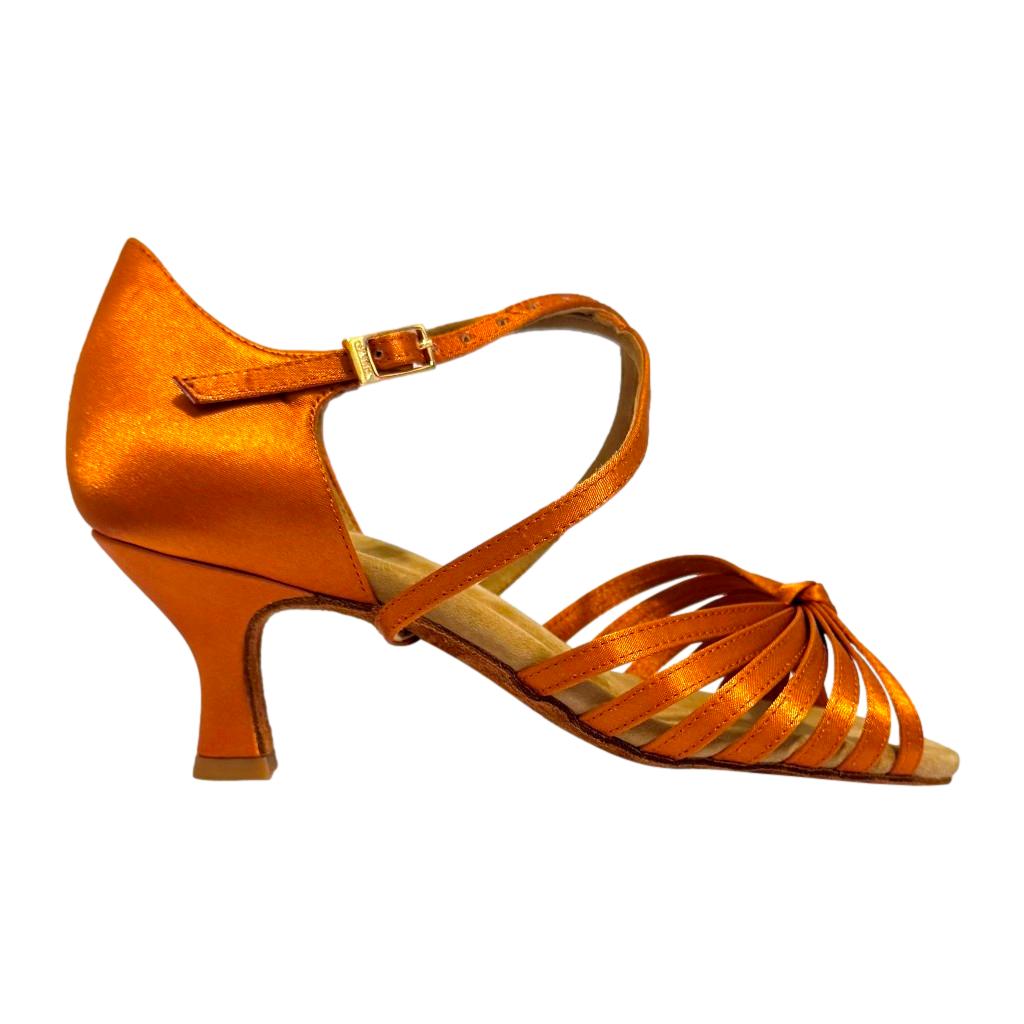 Galex 2215 Irina, Heel 6cm Flare W, Gold Cedar Satin, Women's Latin Dance Shoes