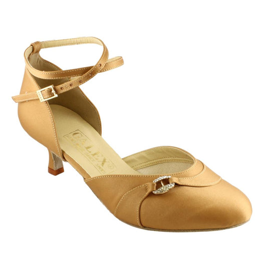 Galex 6679 Sofia, Heel 5cm Flare Slim, Tan, Women's Smooth Dance Shoes