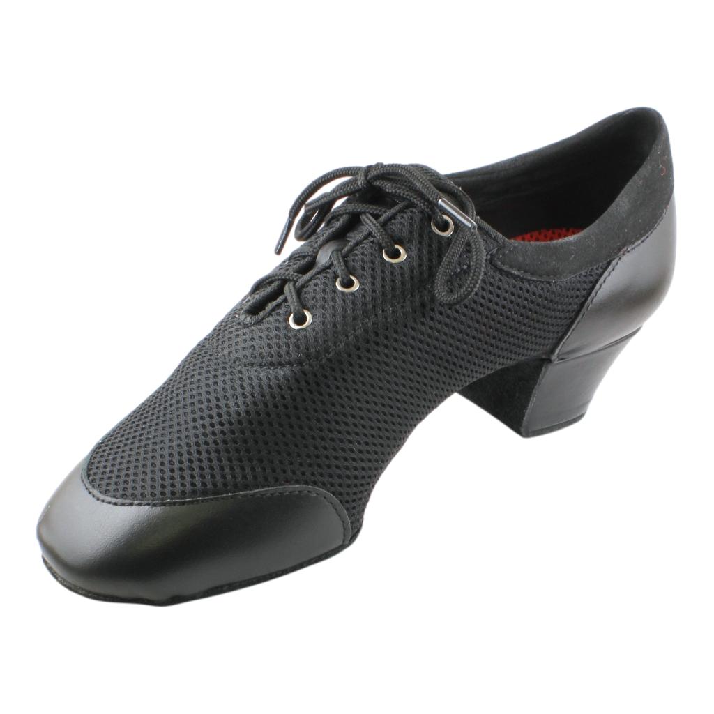 Galex 4000 Vento, Black Split Sole, Black Leather Mesh, Red Neoprene, Practice Dance Shoes