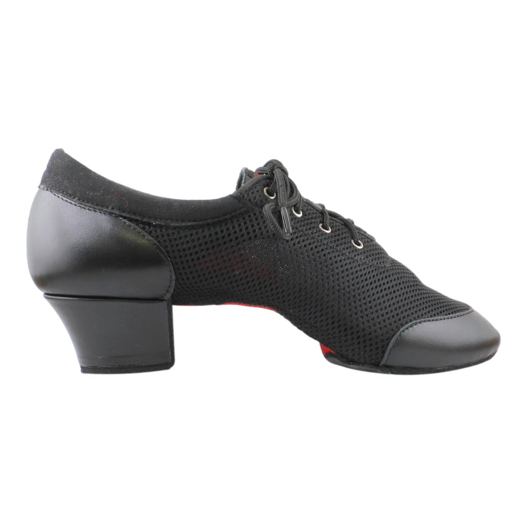 Galex 4000 Vento, Black Split Sole, Black Leather Mesh, Red Neoprene, Practice Dance Shoes