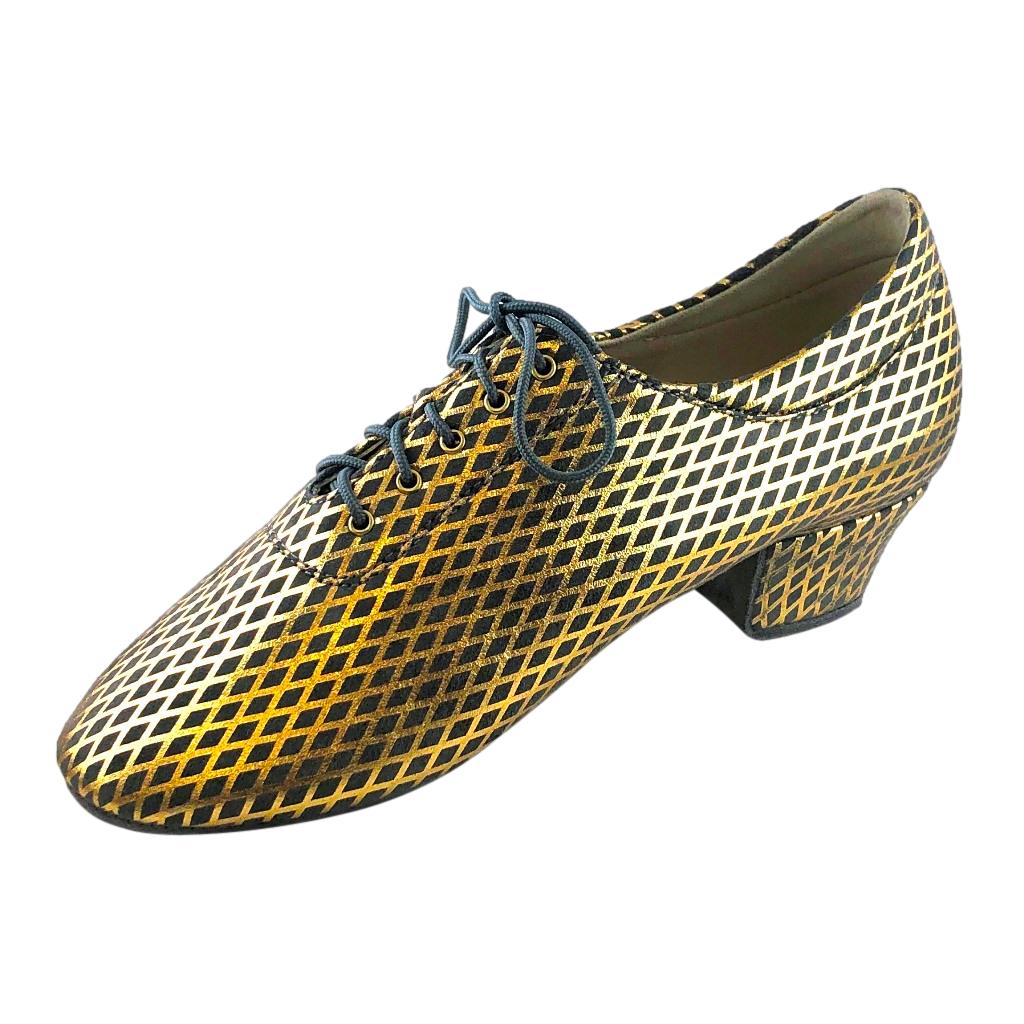 Practice Dance Shoes, 1205 Flexi, Leather Gold Rhombus
