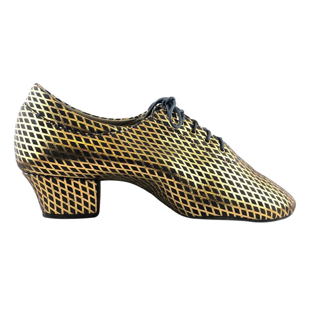 Practice Dance Shoes, 1205 Flexi, Leather Gold Rhombus