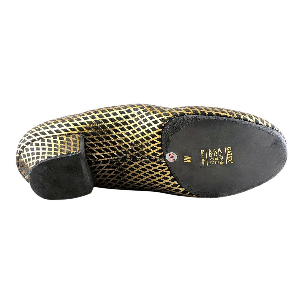 Practice Dance Shoes, 1205 Flexi, Leather Gold Rhombus